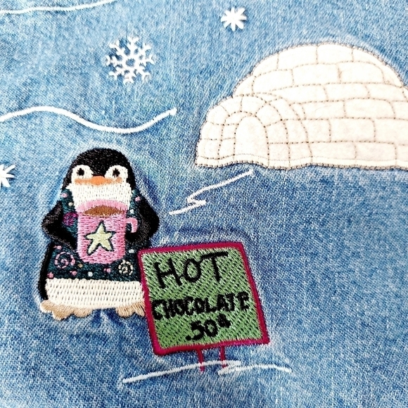 CHRISTOPHER & BANKS Denim Shirt Jacket Embroidered - Picture 11 of 16